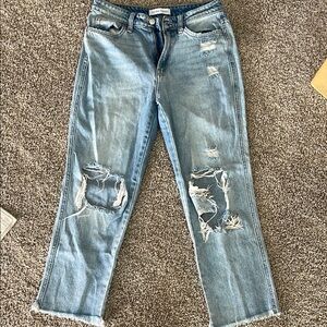 Flying Monkey Blue Boyfriend Jeans with Distressed Vintage Look